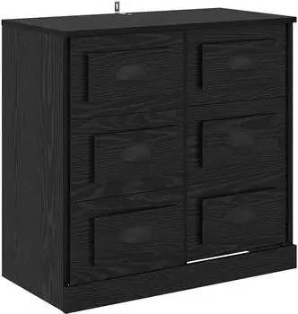 vidaXL Sideboard Schwarz Eichen-Optik 70x35,5x67,5cm