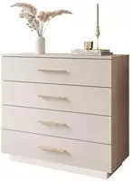 Lookway Kommode LINA Kaschmir 95 cm mit LED-Beleuchtung, auf Sockel,...