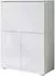 Mirjan24 Vera 90 Klappsekretär mit Kommode, LED-Beleuchtung, weiß/weiß Hochglanz, 90x126x42cm