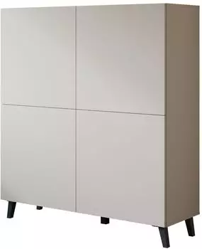 Mirjan24 Phuket 120 Hochkommode 4 Dreht&uuml;ren, cashmerebeige, 120x39x130cm