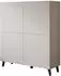 Mirjan24 Phuket 120 Hochkommode 4 Drehtüren, cashmerebeige, 120x39x130cm