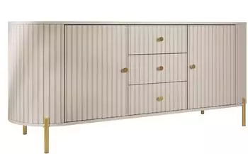 Mirjan24 Sepiroz 180 2D3S Sideboard 2 T&uuml;ren, 3 Schubladen, Metallbeine, sandbeige (2D3S)
