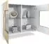 Vladon Grömitz V3 Kommode mit 2 Glastüren und RGB-Beleuchtung, weiß matt/Avola-Anthrazit (92,5x73,5x35cm)