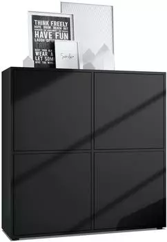 Vladon Cuba V2 Highboard 8 F&auml;cher, schwarz matt (Cuba V2)