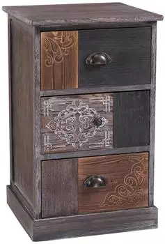 Caro M&ouml;bel Mara Schubladenkommode Vintage Paulownia, 3 Schubladen (94886)