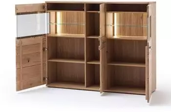 Livetastic Salvador Highboard Balkeneiche furniert, 5 F&auml;cher, 150x121x37cm (001700020302)