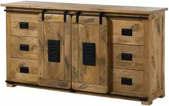 Massivmoebel24 Railway Sideboard Mangoholz lackiert 170x45x90cm (09-312-772-0093)