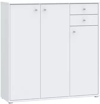 Forte Tempra Kommode 3 T&uuml;ren, 2 Schubk&auml;sten, wei&szlig; (T2KK10-120)