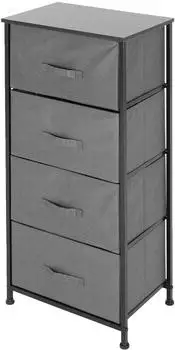 ML-Design Schubladenschrank 4 Schubladen, Vlies, grau, 45x30x94cm
