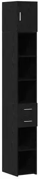 vidaXL Slim Storage Cabinet Aufbewahrungsschrank mit Schubladen, 2er-Set, schwarz Eichen-Optik, 30x42,5x225cm (3365642)