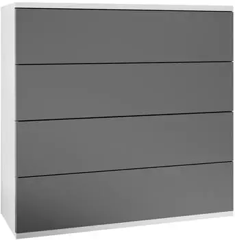 Vladon Pavos V3 H&auml;ngekommode 4 Schubladen, wei&szlig; matt/anthrazit matt (50028358)