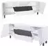 Vladon Houston Sideboard mit 2 Türen und 3 Schubladen, weiß matt/weiß hochglanz/schwarz matt