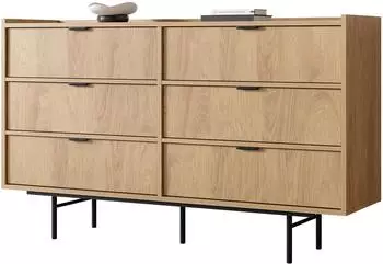 Mirjan24 Edison 6S Kommode 6 Schubladen, Metallf&uuml;&szlig;e, 150x90x40cm (Edison 6S)