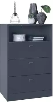 Vladon Pino V2 Kommode 3 Schubladen, anthrazit matt (56x86,5x36cm)