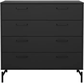 ebuy24 Dana Kommode 4 Schubladen, schwarz matt (98,7x95,8x39,8cm)