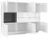 Vladon Metro V2 Highboard weiß hochglanz, Einsatz Eiche Natur, mit LED (Metro V2)