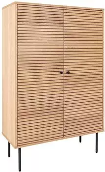 House Nordic Kyoto Highboard 2 T&uuml;ren, Eichenholzfurnier, 80x130x40cm
