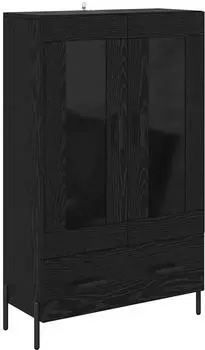 vidaXL Highboard Corona Schwarz Eichen-Optik 69,5x31x115cm Holzwerkstoff (882534)