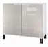 Vladon Sylt V3 Kommode 2 Türen, weiß matt / sandgrau hochglanz, 92,5x84,5x35cm (50029032)