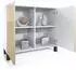 Vladon Sylt V3 Kommode 2 Türen, weiß matt / sandgrau hochglanz, 92,5x84,5x35cm (50029032)