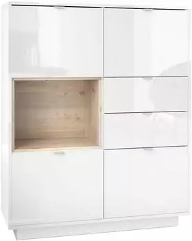 Vladon Metro Highboard 4 T&uuml;ren, 2 Schubladen, Eiche Nordic, 103x123x37,5cm
