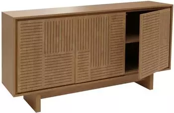 Mendler Sideboard HWC-O35 Highboard 3 T&uuml;ren, Melamin, Ulme natur, 86x160x40cm (HWC-O35)