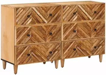 vidaXL Stauraumschr&auml;nke 2er-Set braun 60x33,5x75cm Massivholz Mango (3310175)