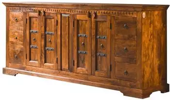 Massivmoebel24 Oxford Sideboard Akazienholz honig lackiert 212x93x50cm (09-312-610-4513)