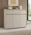Sconto Ikarus Kommode 3 Türen, 3 Schubladen, 118x103x48cm, Cashmerebraun matt