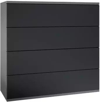 Vladon Pavos V3 H&auml;ngekommode mit 4 Schubladen, anthrazit matt/schwarz matt (76x76x35cm)