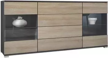 Vladon Sideboard Bari V2, 2 T&uuml;ren, 4 Schubladen, 166,5x75,5x35cm