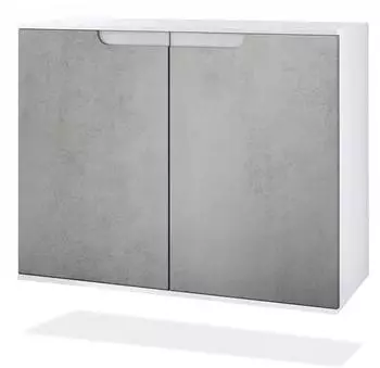 Vladon Sylt V3 Kommode 2 T&uuml;ren, wei&szlig; matt / Beton Oxid Optik, 92,5x73,5x35cm (50029057)