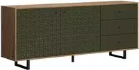 Sentra Sideboard Gr&uuml;n, Eiche Dekor.
