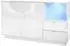 Vladon Metro Sideboard 2 Türen, 2 Schubladen, weiß hochglanz, LED-Beleuchtung (153x88x38cm)