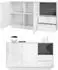 Vladon Metro Sideboard 2 Türen, 2 Schubladen, weiß hochglanz, LED-Beleuchtung (153x88x38cm)