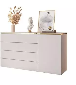 Lookway Aurora 4S1D Kommode h&auml;ngend, Holzwerkstoff, kaschmir, 140x76x40cm (800000835037)