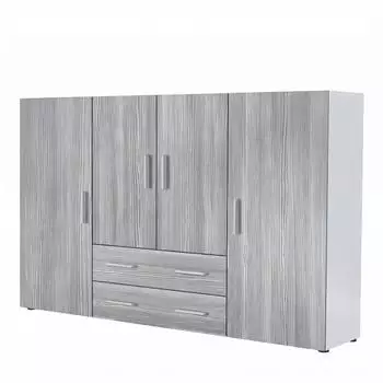Vladon Nora Highboard 2 Schubladen, 4 T&uuml;ren, wei&szlig; matt/Avola-Anthrazit (50000651)