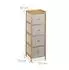 Relaxdays Schmale Kommode mit 4 Schubladen, beige