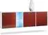 Vladon Cuba Sideboard 3 Türen, weiß matt/bordeaux hochglanz, LED, 182x53x35cm (800000568182)