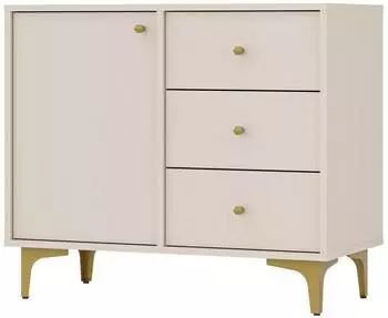Masseno Torino Kommode 3 Schubladen, 1 Tür, beige, 84x41x72cm (814 TOKYO 1 KOMODA 1F 3S BEŻ PIASKOWY)