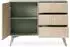 Masseno Foresta Kommode 3 Schubladen 1 Tür, hellgrün/kieferfarben, 106x38x80cm (KSZD106)