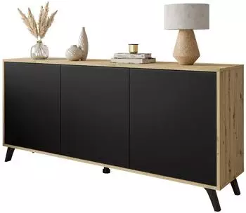 Lookway SANAYI III Kommode Artisan Eiche / Mattschwarz, 154x72x40cm (800001223917)
