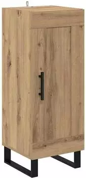 vidaXL Sideboard Holzwerkstoff, 34,5x34x90cm (handwerkliche Eiche)