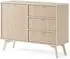 Masseno Foresta Kommode 3 Schubladen, 1 Tür, beige, 106x38x80cm (KSZD106)