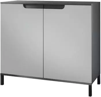Vladon Sylt V3 Kommode 2 T&uuml;ren, anthrazit matt / hellgrau seidenmatt, 92,5x83,5x35cm (50029081)