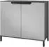 Vladon Sylt V3 Kommode 2 Türen, anthrazit matt / hellgrau seidenmatt, 92,5x83,5x35cm (50029081)