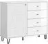 xonox.home Prisma Highboard weiß Hochglanz, 110x96x40cm