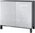 Vladon Skadu V3 Kommode 2 Türen, anthrazit matt/weiß hochglanz, 92,5x84,5x35cm (50028840)