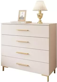 Lookway Lina Kaschmir 4S Kommode mit LED-Beleuchtung, goldene Beine und Griffe, 95x86x40cm (800001089674)