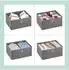 Relaxdays Kommode 5 Stoffschubladen, Holzoptik, 105x43x33cm, grau/braun (10050558)